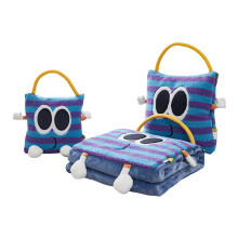 2-in-1 Pillow Blanket, Nap Blanket with Lamb Wool Cover, Portable for Car Office Home Use, Four Seasons Comfortable
