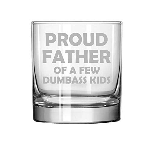 Ποτήρι ουίσκι 11oz Rocks Highball Υπερήφανος πατέρας λίγων παιδιών Αστείος μπαμπάς