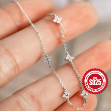 Europäisch-amerikanisches Armband mit achtzackigem Zirkonia-Stern, 925er Sterlingsilber, schlichtes und vielseitiges Design, LJQ