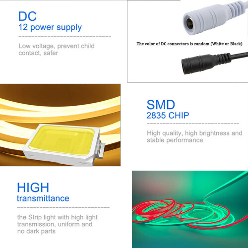 5M LED Neon Strip Εξωτερικά Φώτα 12V Αδιάβροχα Για Σπίτι, Σαλόνι, Κουζίνα, Κήπο, Αυλή, 2