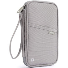 Portefeuille porte-passeport RFID, compatible avec les accessoires de voyage, organisateur familial, étui gris anti-RFID pour femmes et hommes