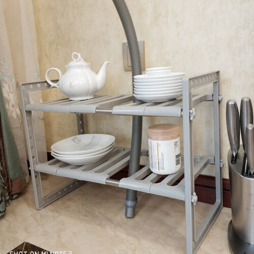 Scalable drain trough storage rack retractable storage rack kitchen storage rack layer rack 1