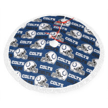 Colts Weihnachtsbaumdecke aus Plüsch – Farben des Footballteams, leuchtende Dekoration, einfache Montage, tolles Geschenk für Sportfans (76 cm,