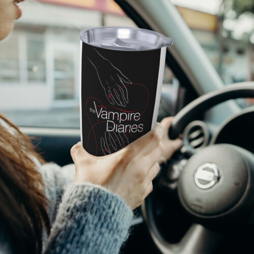 The Vampire Diaries 20oz Tumbler, Κούπα ταξιδιού καφέ από ανοξείδωτο ατσάλι με μόνωση κενού, 2