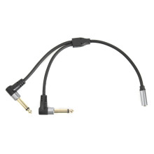 1/8-Zoll-Buchse auf 1/4-Zoll-Stecker Y-Splitter-Adapterkabel, 0,24 m, 3,5-mm-Stereo-Buchse auf zwei 6,35-mm-Audiostecker