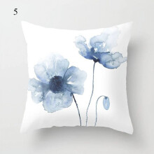 Fundas de almohada de algodón y lino con estampado geométrico de mármol, pequeñas, color azul fresco, funda de cojín para sofá, decoración