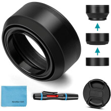 77mm Lens Hood Universal Collapsible Lens Sun Shade Hood with Centre Pinch Lens Cap for Canon Nikon compatible with Sony Pentax Olympus