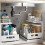 1 Pack 14.9"~16" H Adjustable 2-Tier Under Sink Organizer, Pull Out Shelf for Kitchen Bathroom Laundry Room - Gray 1