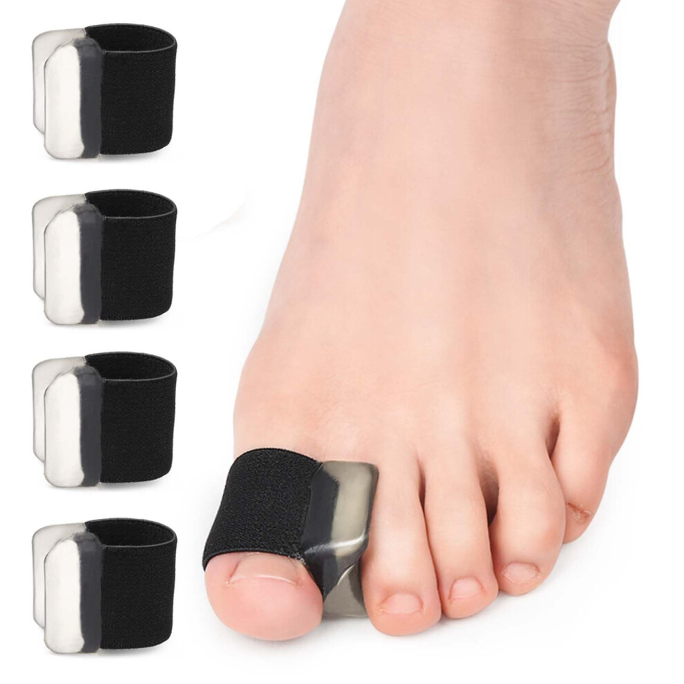 Toe Spacers and Bunion Corrector Gel Set for Bunion Relief and Hammer Toe Correction, Small Black 2 Pair