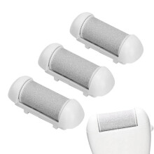 Electric Callus Remover Replacement Roller Heads, Medium Coarse Foot File Refills for Cracked Heels, 3 Grey