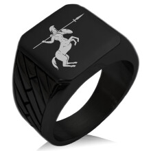 Bague Tioneer en acier inoxydable poli, motif géométrique centaure de la mythologie grecque, style motard, polie