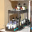 2 Pack 2-Tier Sliding Under Sink Organizer with Hooks - Multi-Purpose Bathroom & Kitchen Storage - Black 7