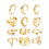 Jstyle12PCS Χρυσά Χοντρά Δαχτυλίδια για Γυναικεία, Χοντρά Δαχτυλίδια Επιχρυσωμένα με 1