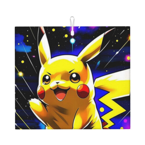 Πατάκι στεγνώματος πιάτων Pikachu για πάγκο κουζίνας, πατάκι πιάτων μικροϊνών,