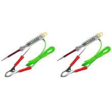 2X Automotive LED Circuit Tester 6-24V Test Light with Dual Probes 47 Inch Antifreeze Wire Alligator Clip for Testing