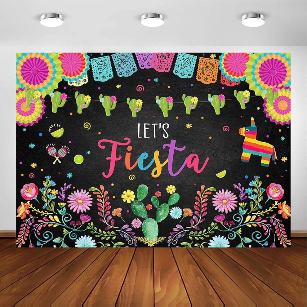 Let's Fiesta Backdrop For Mexican Theme Party Photography Background Photoshoot Fiesta Birthday Decorations Carnivals Event Banner Party Supplies 9402001845894