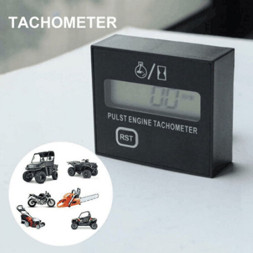 Motorcycle Tachometer for Small Engine,Inductive Hour Meter for Chainsaw Marine ATV Motorcycle UTV Engine 2
