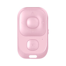 Rechargeable 150mAh Shutter Remote for Phone Camera, Scroll Videos, Turn Pages, Adjust Volume - Compatible with Tablets (Pink)