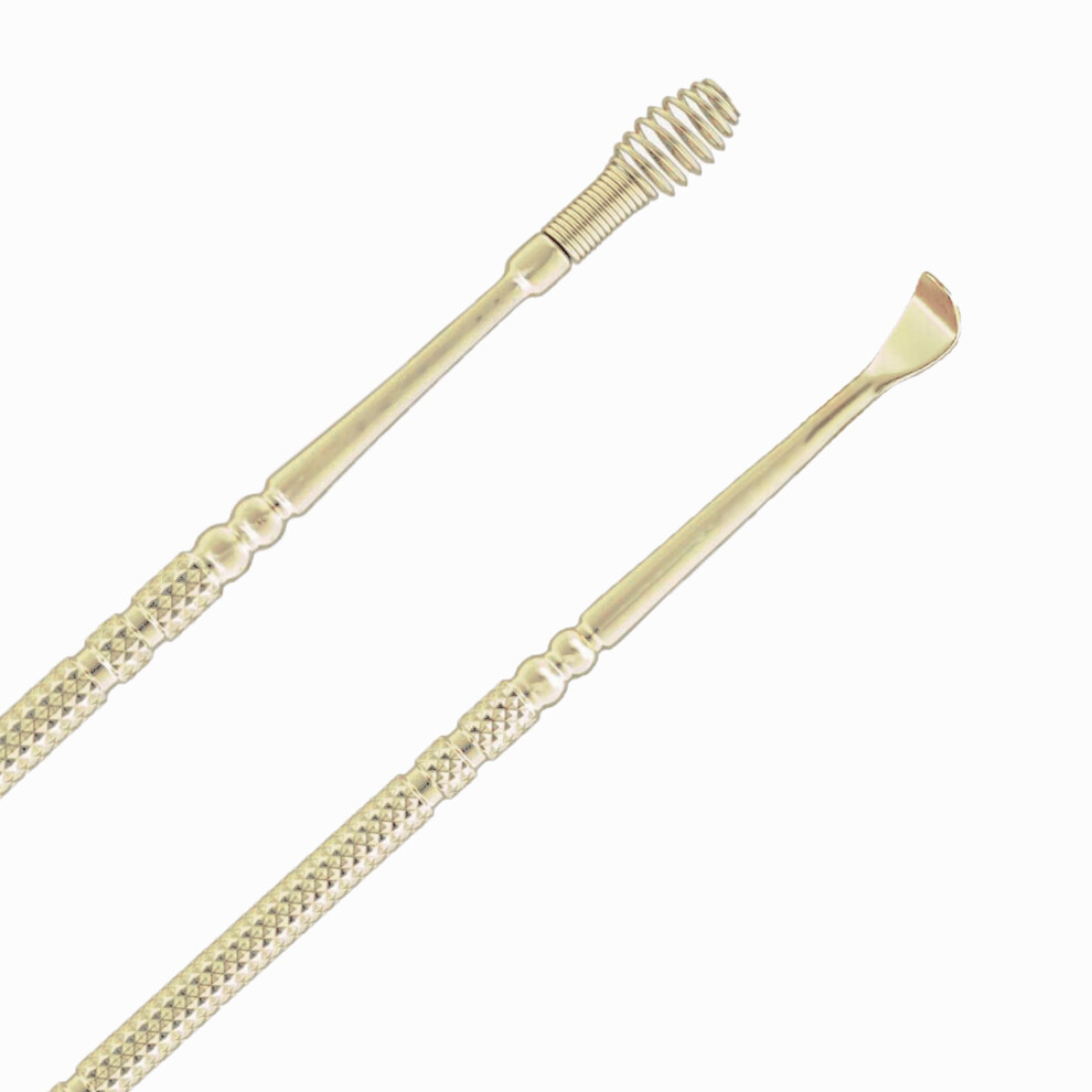 Gold Ear Wax Removal Tool With Stainless Steel 360 Spiral Tip, Precise Cleaner Kit In