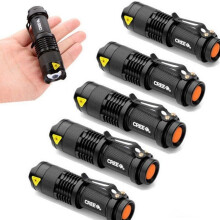 1/2/3/4/5 Stück 2000 lm Ultrafire Zoombare LED-Taschenlampe, Mini-Taschenlampe, Hartlaterne Stiftlampe (Schwarz/Grün/Rot/Blau/Silber)