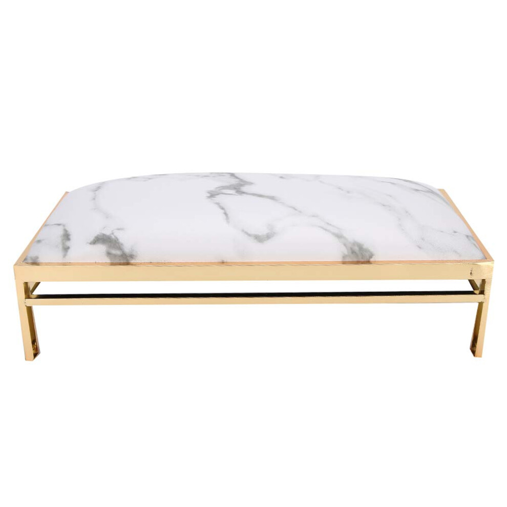 Nail Art Hand Rest PU Leather Ergonomic Arm Support Pillow with Marble Design for Salon or Home