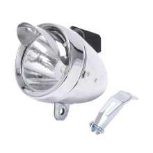 Lampe frontale de vélo rétro en métal argenté 6 LED étanche - Accessoires pour vélo