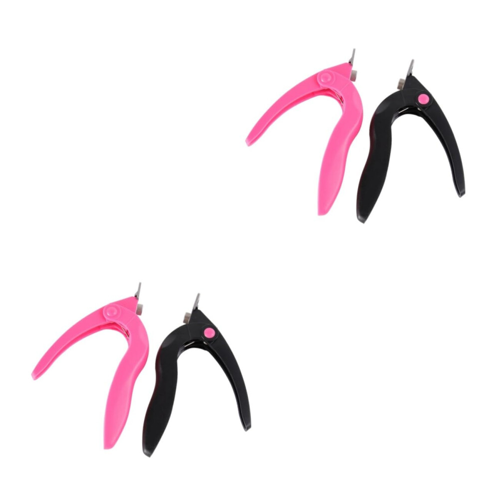 Acrylic Nail Clipper Set, UShaped Nail Tip Cutter, Ergonomic Grip for Salon and DIY Use, 4pcs