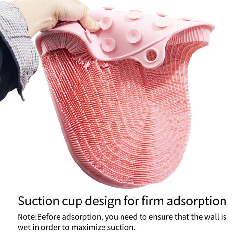 Silicone Bath Massage Pad with Suction Cups, Wall Mounted Back Scrubber for Hands Exfoliation 2