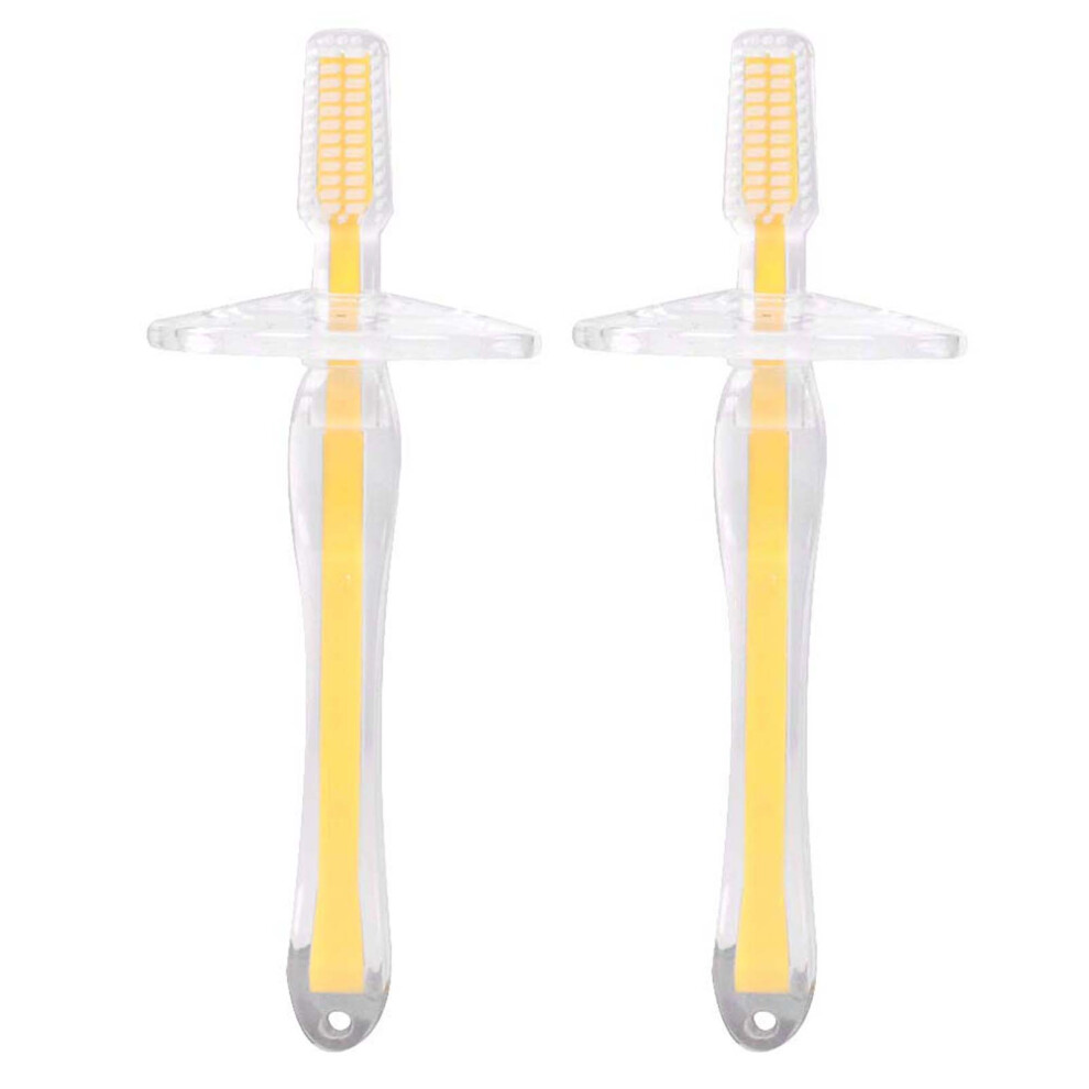 Baby Toothbrush Double Sided With Soft Bristles, Gentle On Teeth And Gums For Toddler Kids, Finger Brush With Choke Protection For Infants Aged 1-3