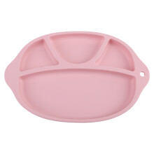 Prato infantil próprio para micro-ondas com design de sucção, divisórias, antiderrapante, inquebrável, feito de silicone de qualidade alimentar