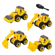 Kit de construcción de juguetes con concepto STEM, juego de taladro a batería con camiones desmontables que promueven la coordinación mano-ojo,