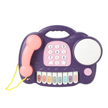 Lærings- og utdanningsleker for småbarn, lys trykk musikalsk piano keyboard babypedagogisk instrument med volumjustering blinkende lys