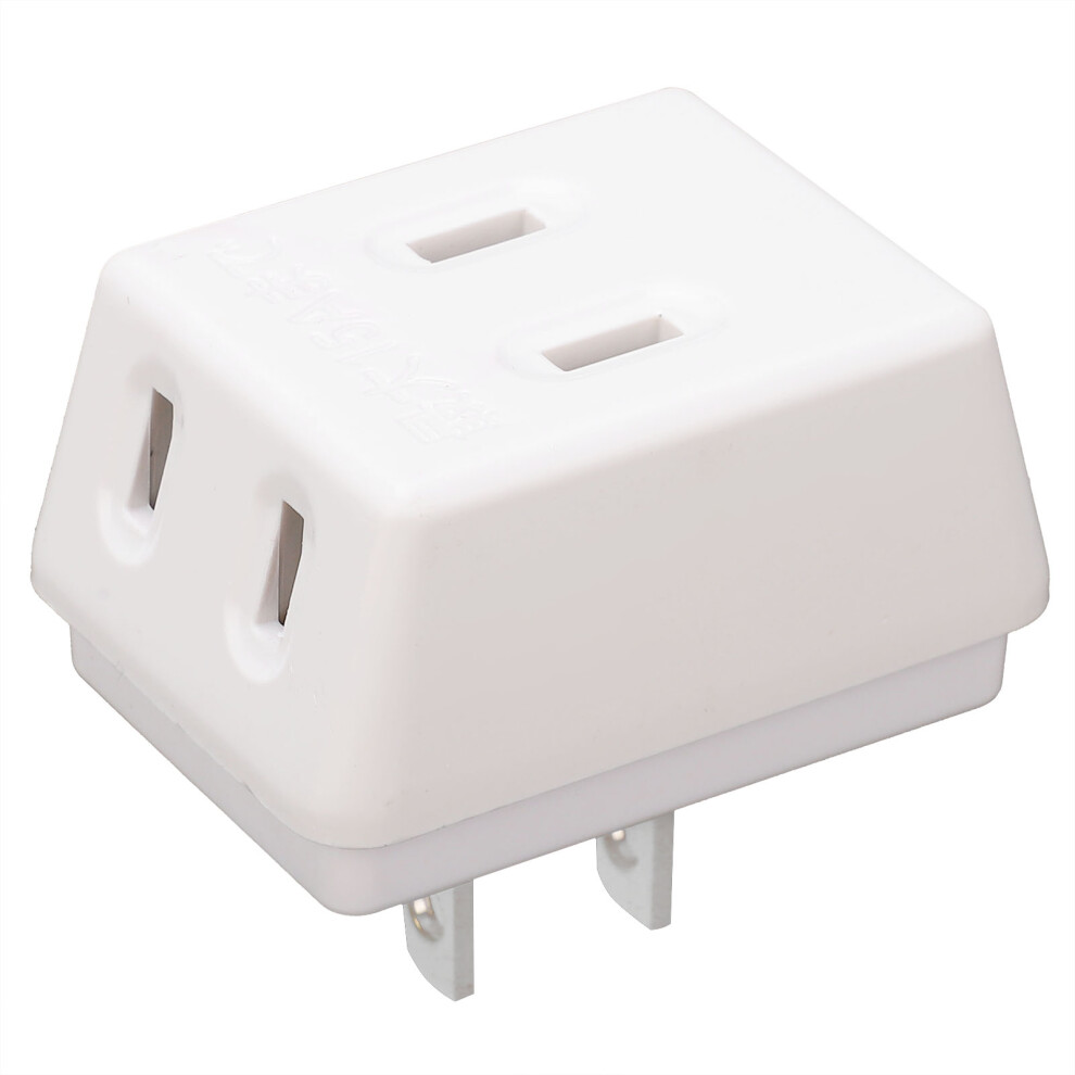 Wall Tap Polarized Plug Power Splitter Ul Listed For Indoor Use, Flat Wall Plug Outlet Extender Space Saving With Lightweight Durable Design And Low 9138057935608
