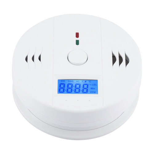 LCD Display Carbon Monoxide Detectors, Battery Powered High Accuracy and Reliability Sensitive CO Sensor Sound Warning UL Standards Real-Time Data 1
