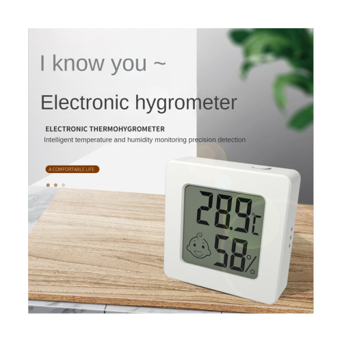 Mini LCD Digital Thermometer Hygrometer Temperature Meter Humidity Sensor Button Set with Battery White 2