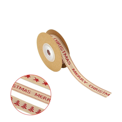 Masteelf2pcs Χριστουγεννιάτικη κορδέλα 1.5CM, εορταστική συσκευασία δώρου από βαμβάκι 1