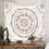 Ταπισερί τοίχου Boho 59"x39", Τέχνη με λουλούδια Mandala, Αισθητική διακόσμηση χίπηδων για 6