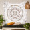 Ταπισερί τοίχου Boho 59"x39", Τέχνη με λουλούδια Mandala, Αισθητική διακόσμηση χίπηδων για 5