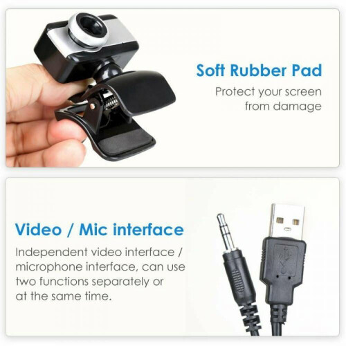 Prettyui Περιστρεφόμενη Κάμερα Webcam USB2.0HD με Μικρόφωνο για Φορητό Υπολογιστή Desktop480P 2