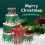 Conjunto de 3 caixas empilháveis de Natal com tampas, compatíveis com caixas de presente decorativas de boneco de neve de Natal, conjunto verde 5