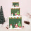 Conjunto de 3 caixas empilháveis de Natal com tampas, compatíveis com caixas de presente decorativas de boneco de neve de Natal, conjunto verde 4