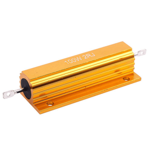 Rezistor de putere placat cu aluminiu auriu 3X, rezistență 100W, 2Ohm2R 2