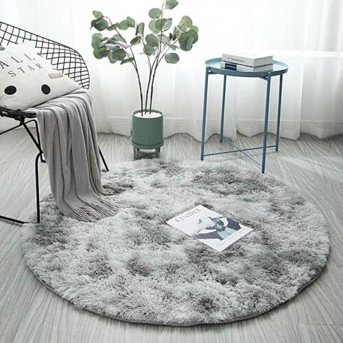 Forzero Fluffy Colorful Shag Round Area Rug Plush Carpet Για Παιδιά Κορίτσια Σαλόνι Υπνοδωμάτιο