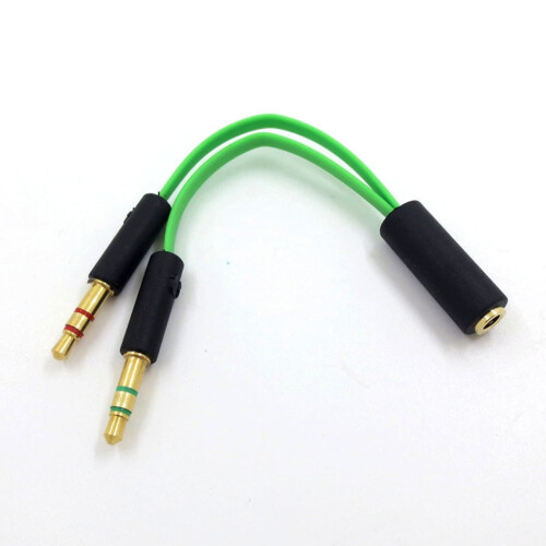 HOTYA Earphone Audio Cable Headphone Adapter Splitter Headset Microphone for compatible with Razer Computers 1