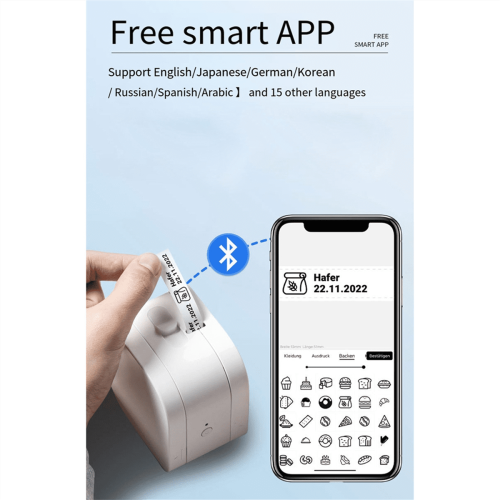 P12 Label Maker Machine Bluetooth Label Printer Support Multiple Material Labels,with 4 Pack White Label Tape 2