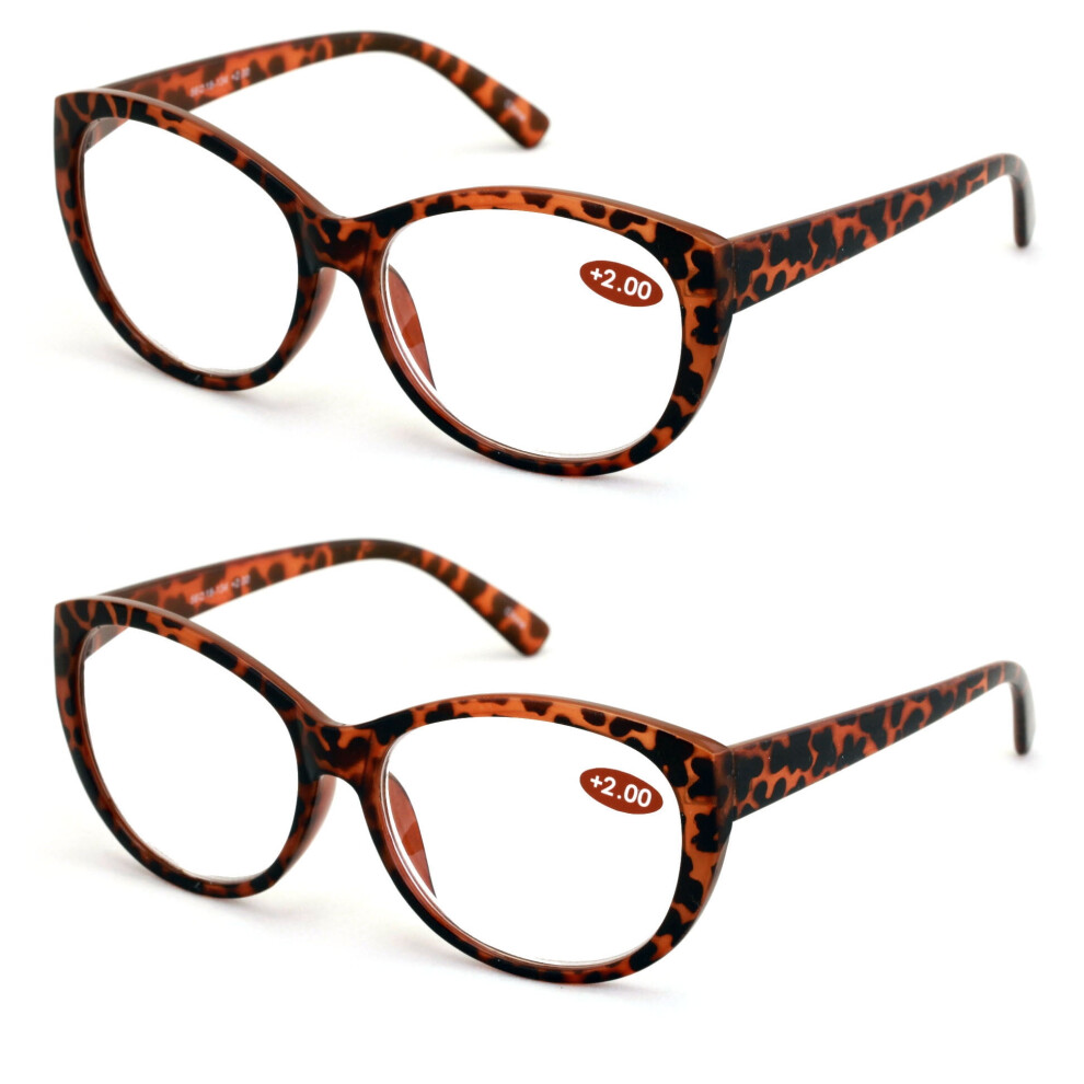 Black/Brown V.w.e. 2 Pairs Women Tortoise Reading Glasses Reader Glasses Cateye Vintage Jackie O
