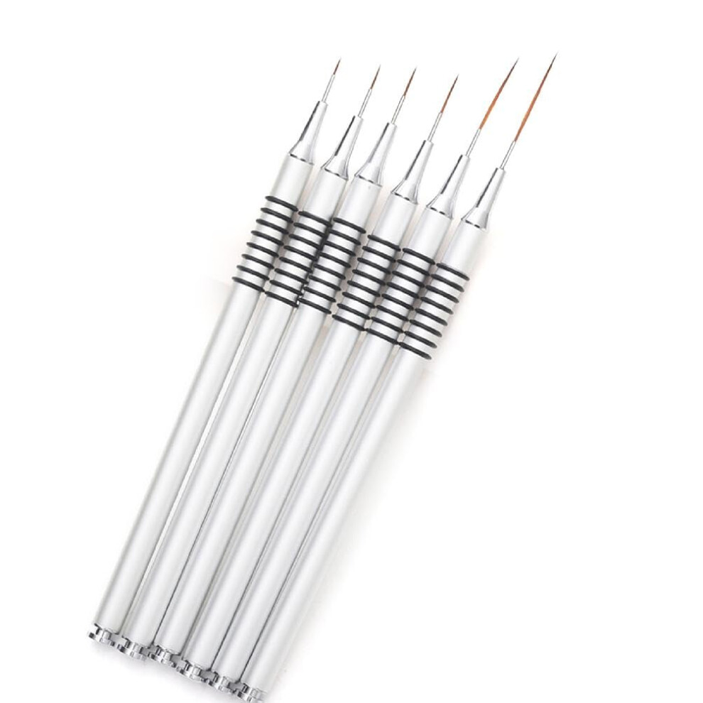 Nail Art Brushes Set with Precision Detailing, Anti Slip Grip, Easy Clean Gel Striper Brushes