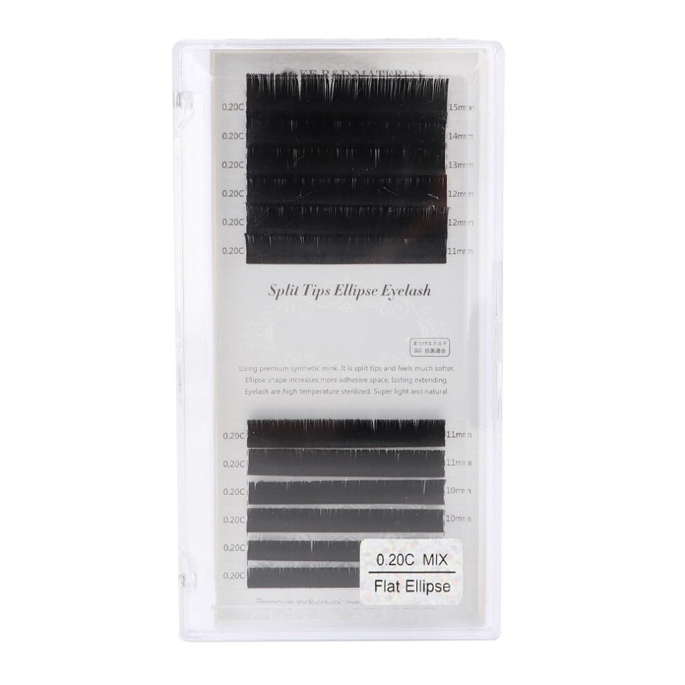 Black Unique Eyeliner Effect With Ellipse Shaped Extensions, Individual Lashes In Matte For Seamless And Comfortable Wear, Suitable For Professional