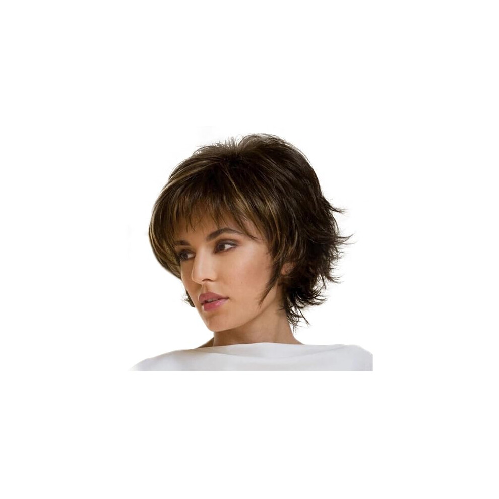 Unisex Short Wigs For Women Natural Pixie Cut With Bangs Blonde Mixed Heatresistant Synthetic Hair