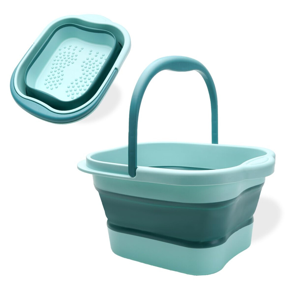 Collapsible Foot Bath with Deep Acupressure Massage, Foldable Foot Soak Tub for Home Spa 15L